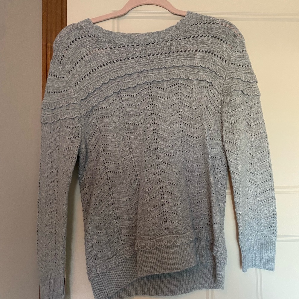 Gray Scallop JCrew Sweater